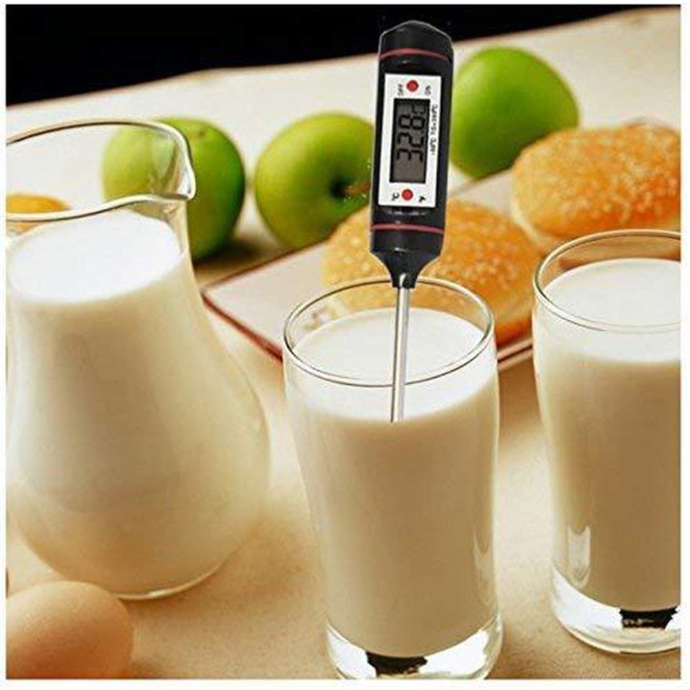 Digital Food Thermometer with Stainless Steel Sensorprobe for Meat BBQ Hot Cold Liquid Milk Water