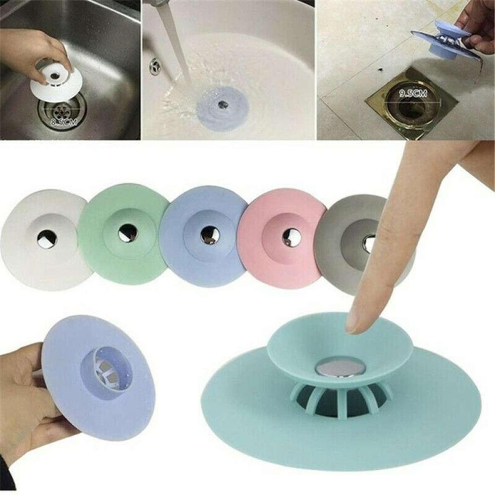 Basin Stopper Silicone Drain Cover Water Sink Strainer Removal Plug Hair Strainer Floor Drain Bathroom Kitchen Deodorant Hot Plug