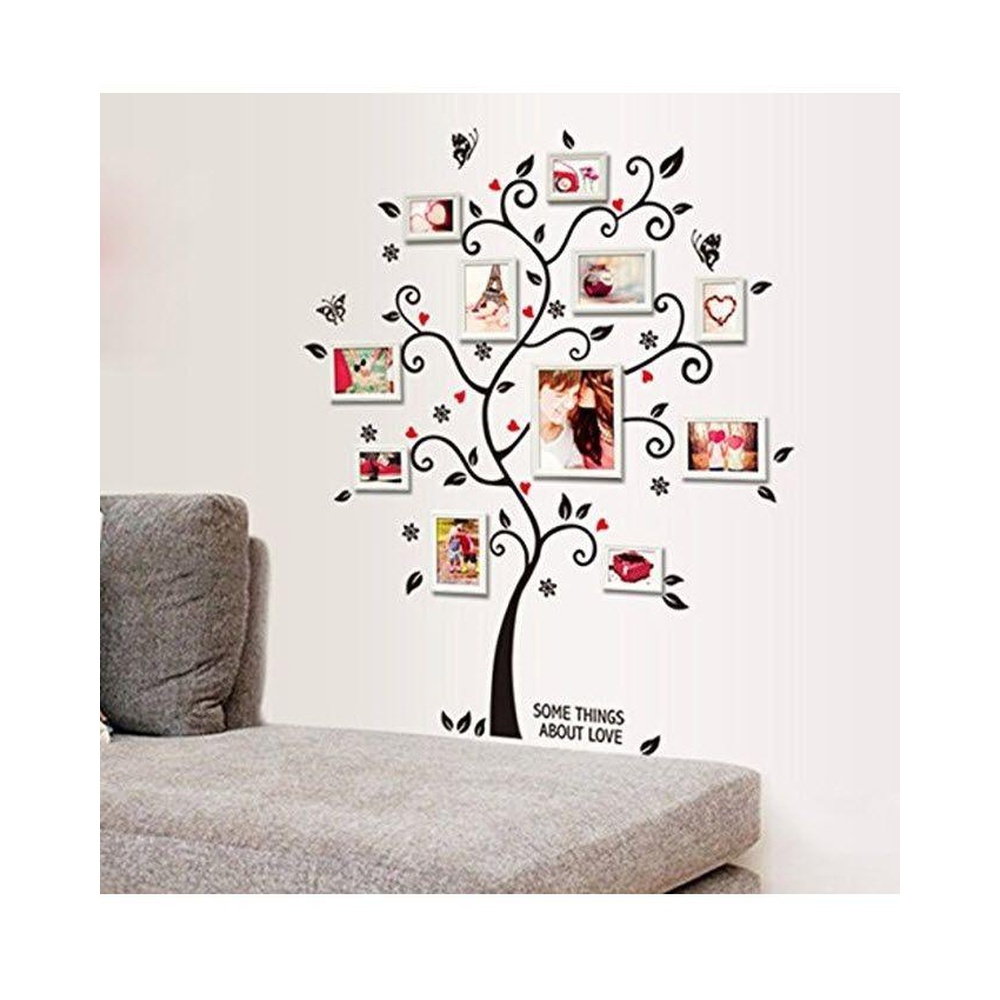Family Tree Wall Sticker With 11 Actual Frames – Black & White