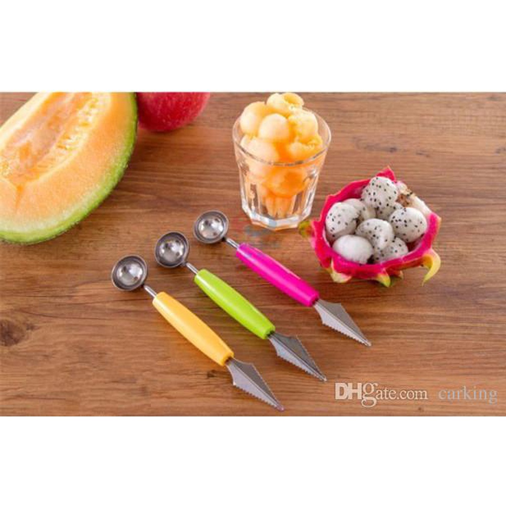 Double Head Stainless Steel 2 Functions Fruit Knife Cutter Carving Knife Fruit Ball Cutter