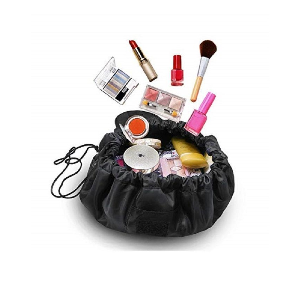 Portable Drawstring Travel Makeup Bag Jewelry & Cosmetic Organizer