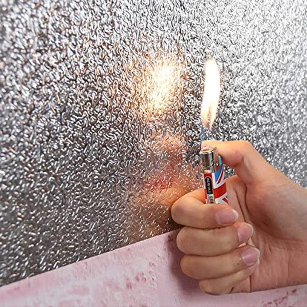 Self-Adhesive Aluminium Foil Sticker For Kitchen Cabinet Wallpaper Oil Proof Waterproof wall protector with heat resistant