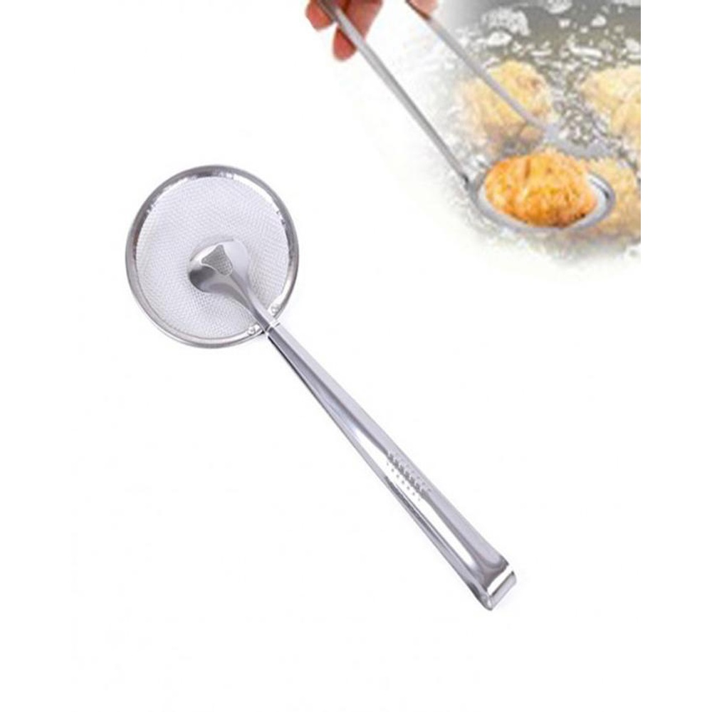 Frying Mesh Colander Quick Strain Stainless Steel Tong Colander