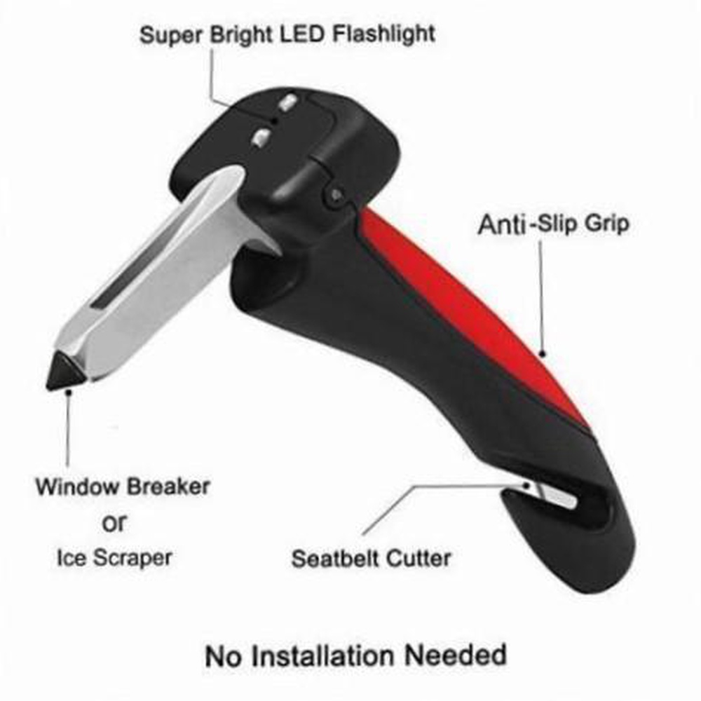 Car Safety Escape Hammer Automotive Standing Aid Car Assist Exit Portable Support Handle With LED Light, Seat Belt Cutter – Automotive Standing Aid Car Assist with Built In LED Flashlight, Seatbelt Cu