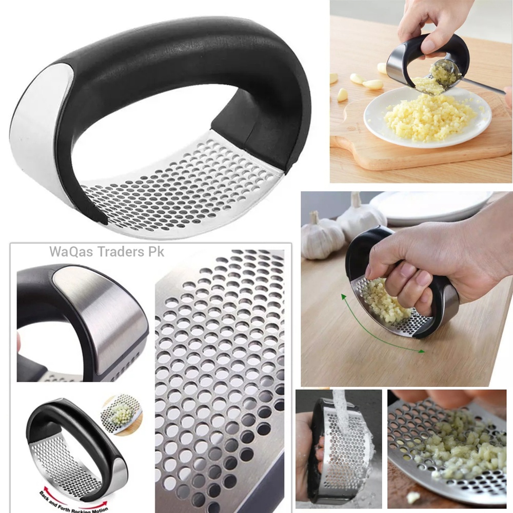 Hand Garlic Press Metal Ginger Chopper, Crusher Stainless Cutter Creative Hand Press Garlic Tools Kitchen Gadgets Tool