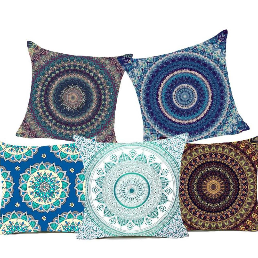 Pack Of 10 – Ethnic Mandala Cushion Covers – Multicolor – With Filling