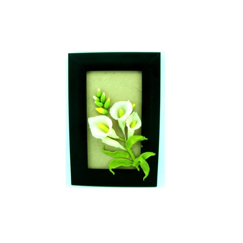 Tulip Flower Designed Frame - White &amp; Green