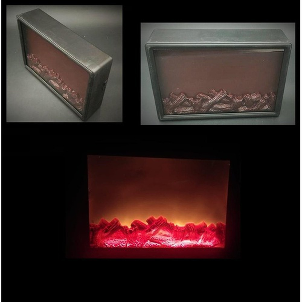 Artificial LED Fireplace Firebox With Realistic Wood Burning Flame Simulation Effect