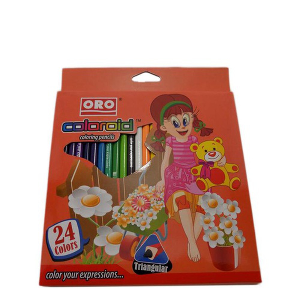 ORO Coloroid  –  24 Cardbox Color Pencil – Multicolor