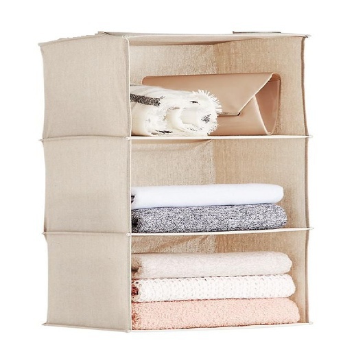 Foldable Non-Woven Fabrics 3 Shelves Closet Organizer Case Storage Box For Clothes, Bra, Socks, Tights, Belts, Underwear Organizer Storage Organizer, 3 Layers Closet Organizer