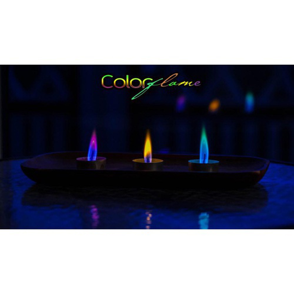Pack of 6 - Birthday Tealight Candles with Colored Flames