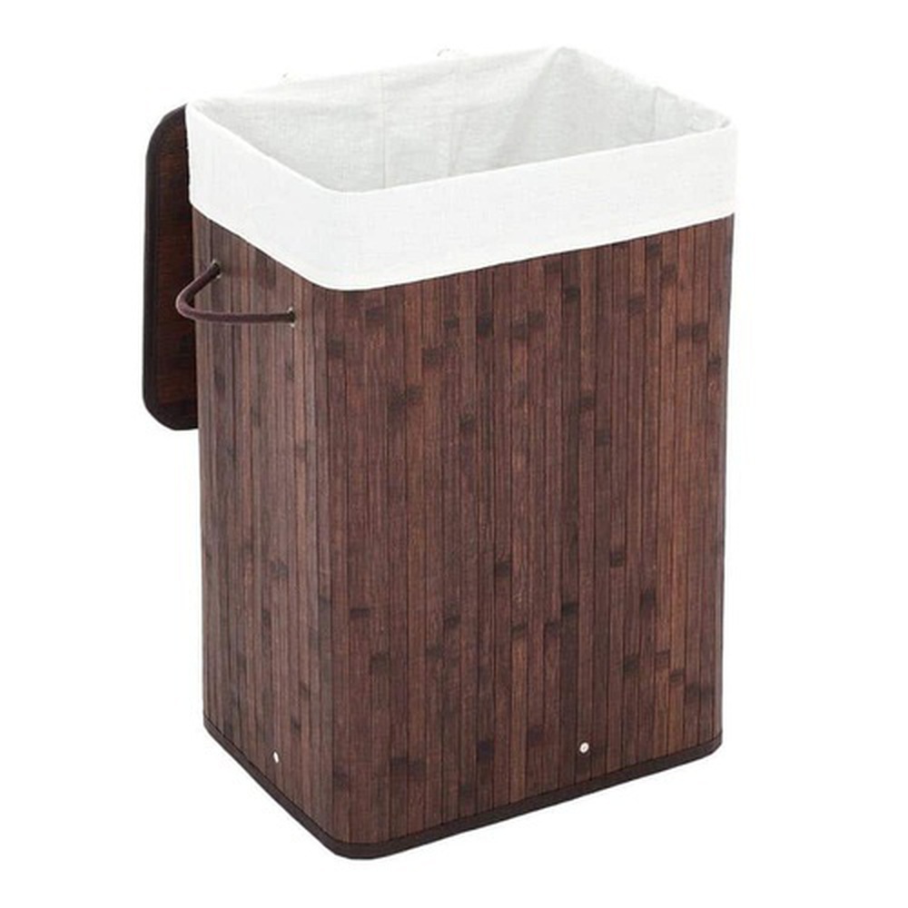 Bamboo Foldable Laundry Hamper with Lid with Removable Washable Lining