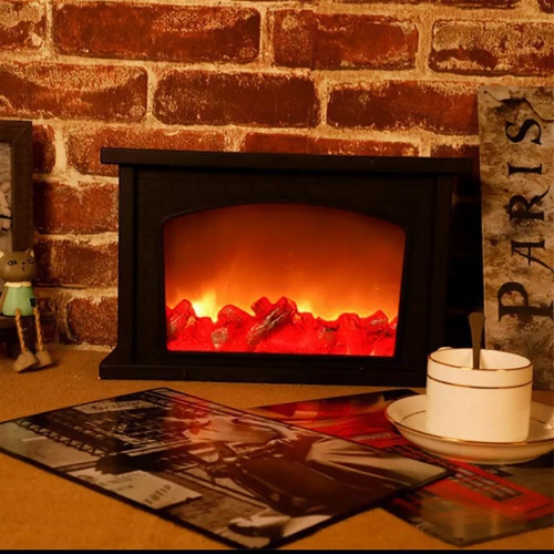 Artificial LED Fireplace Firebox With Realistic Wood Burning Flame Simulation Effect