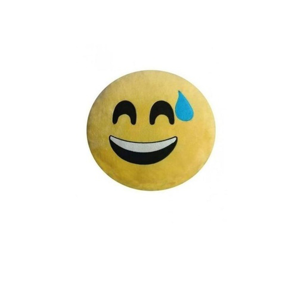 Sweat Smile Emoji Cushion – Yellow