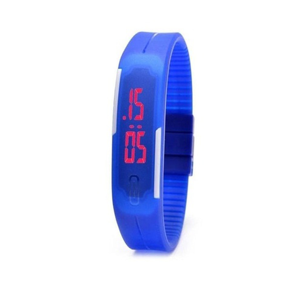 Rubber LED Bracelet Watch for Men – Blue