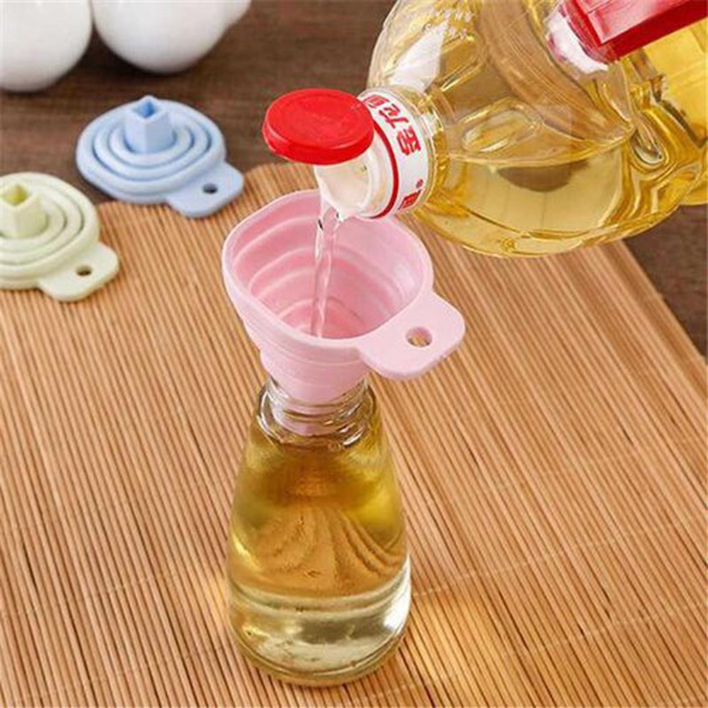 Silicone Collapsible Funnel, Kitchen Gadgets Foldable Funnel for Water Bottle Liquid Transfer Food Grade