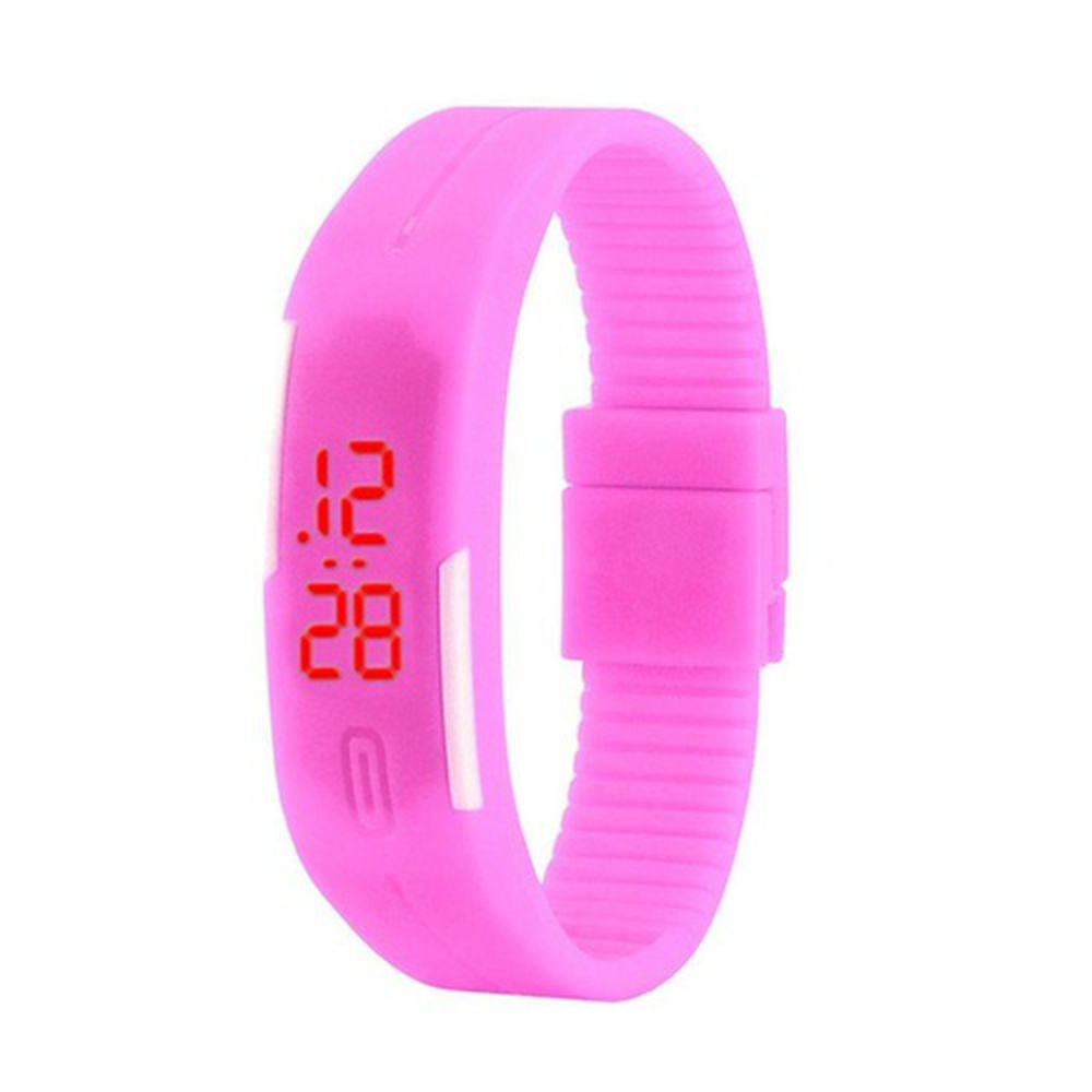 Rubber LED Bracelet Watch for Men – Pink