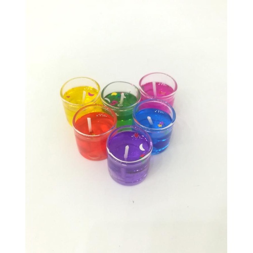 Pack of 6 – Colorful Gel Tealight Candles