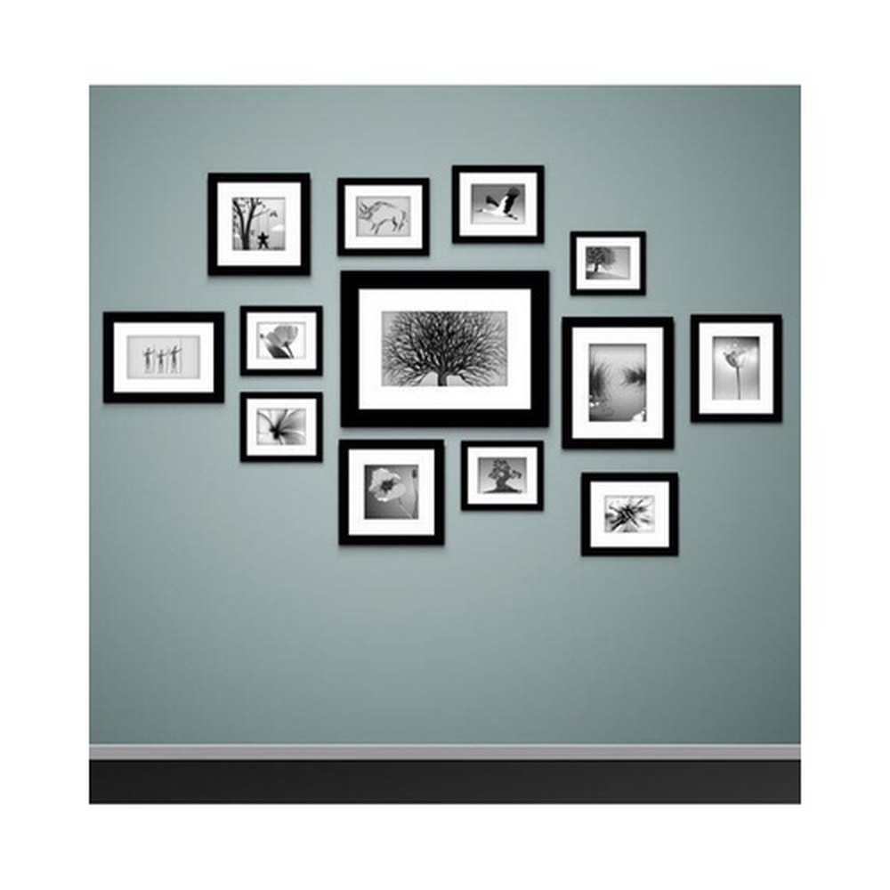 Pack of 13 - Assorted Picture Frames - Black