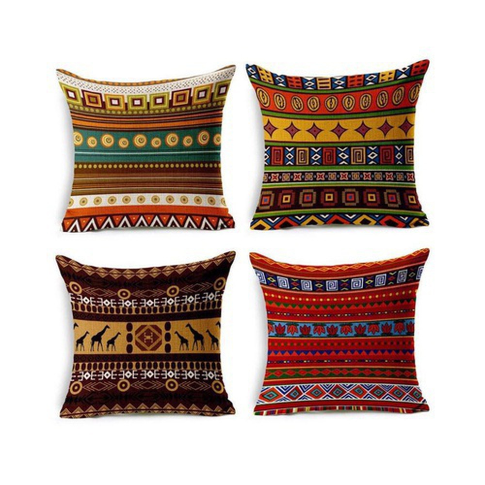 Pack Of 4 – Ethnic Design Sofa Cushion Covers – Multicolor