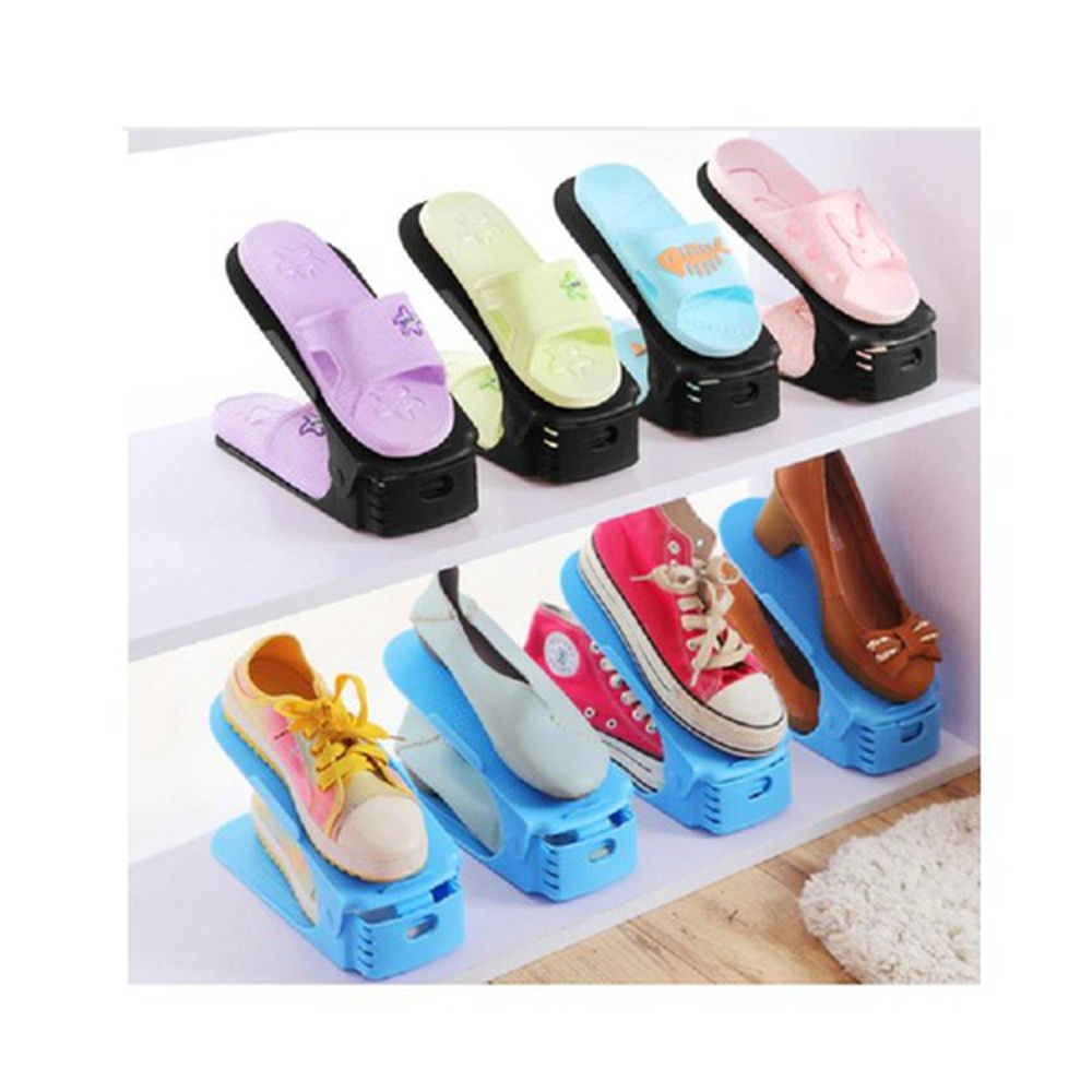 Pack Of 2 – Double-Wide Shoe Holder Save Space Shoes Organizer Stand