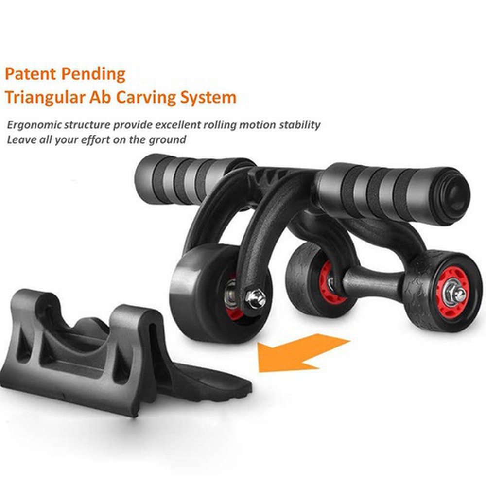 Wheel Ab Roller With Knee Mat And Floor Wedge - Abdominal Workout Fitness