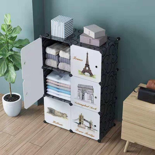 6 Cubic Plastic Buildings Design Cabinets With Magnetic Doors