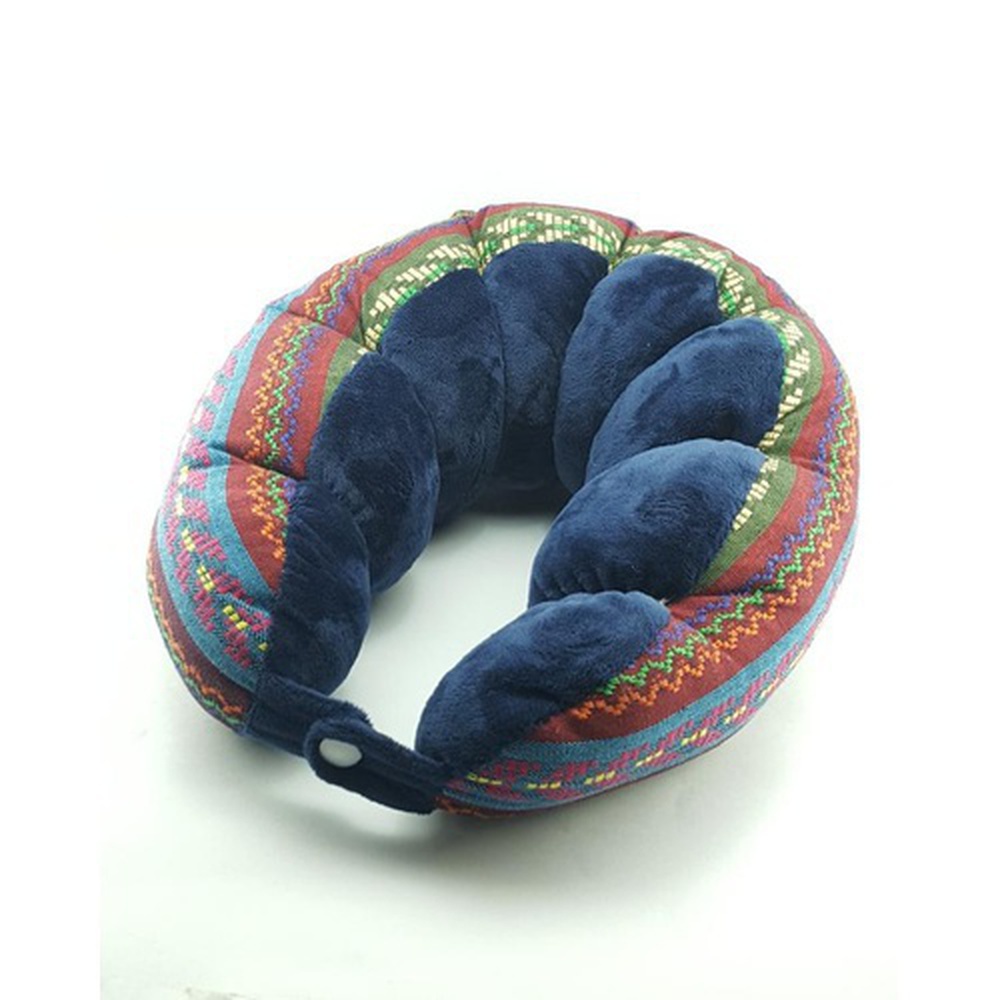 Ethnic Design Travel Neck Pillow with Button