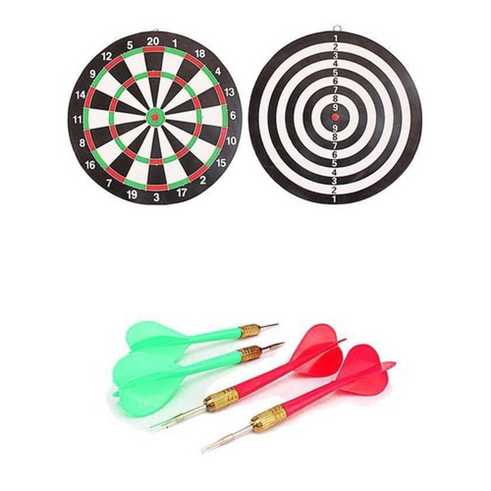 2 in 1 - Double Sided Dart Board Game with Darts