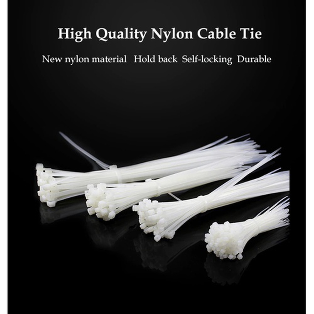 Cable tie Self-locking plastic nylon tie White Organiser Fasten Cable Wire Cable Zip Ties