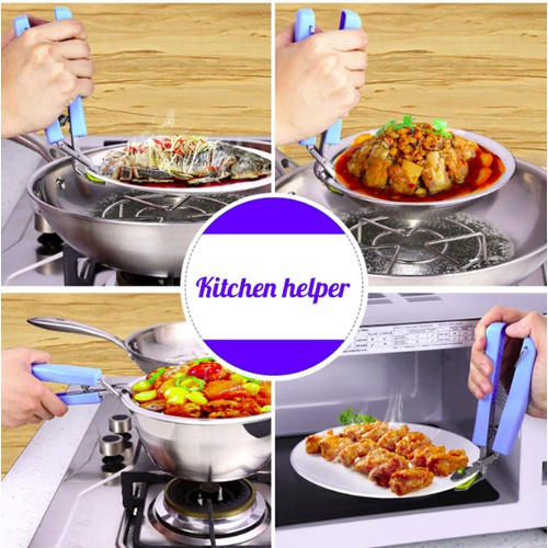 Kitchen Stainless Steel Exquisite Bowl Pot Pan Gripper Clip Pot Holder for Moving Bowl Plate Tray with Food Out of Instant Pot Microwave Oven