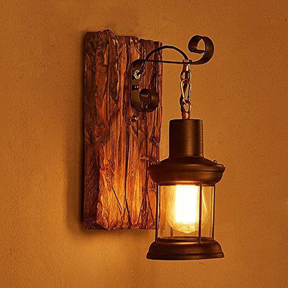 Vintage Retro Wooden Metal Wall lamp for the Home / Hotel / Corridor