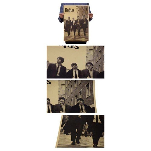 Beatles Retro Framed Poster - Brown &amp; Black