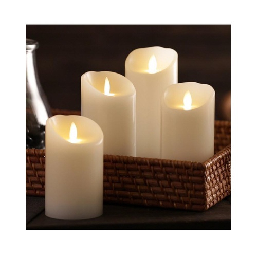 Pack of 4 – Flickering Flame LED Flameless Candles – 9cm