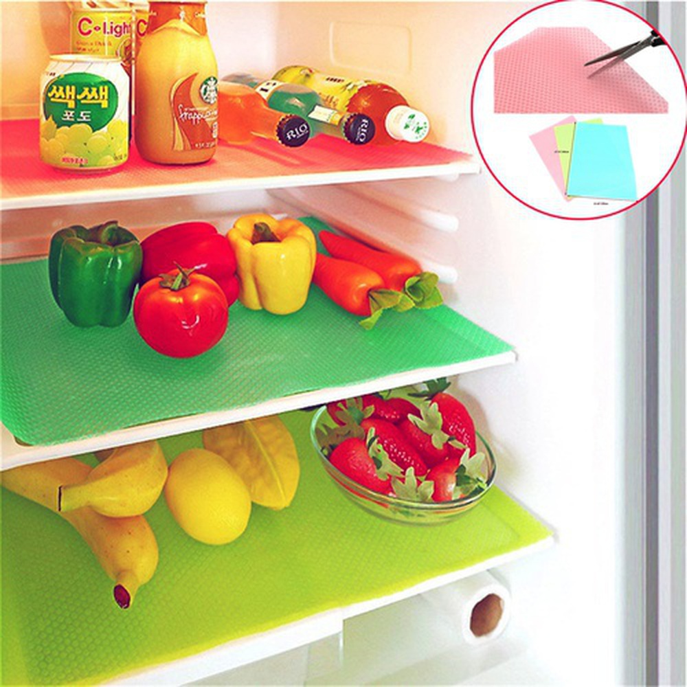 Pack Of 4 - Refrigerator Liners Refrigerator Mats, multicolor fridge mats,Waterproff fridge mats
