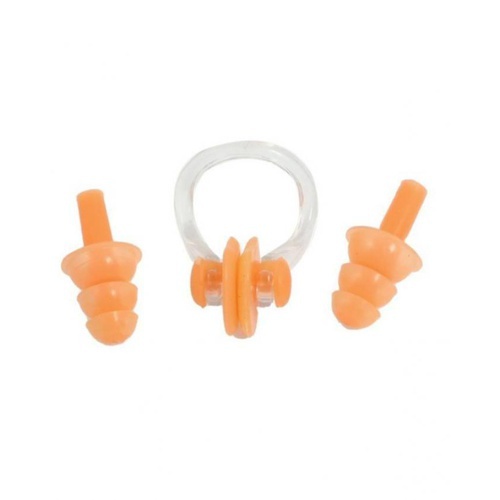 Swimming Ear Plugs With Nose Clip – Orange