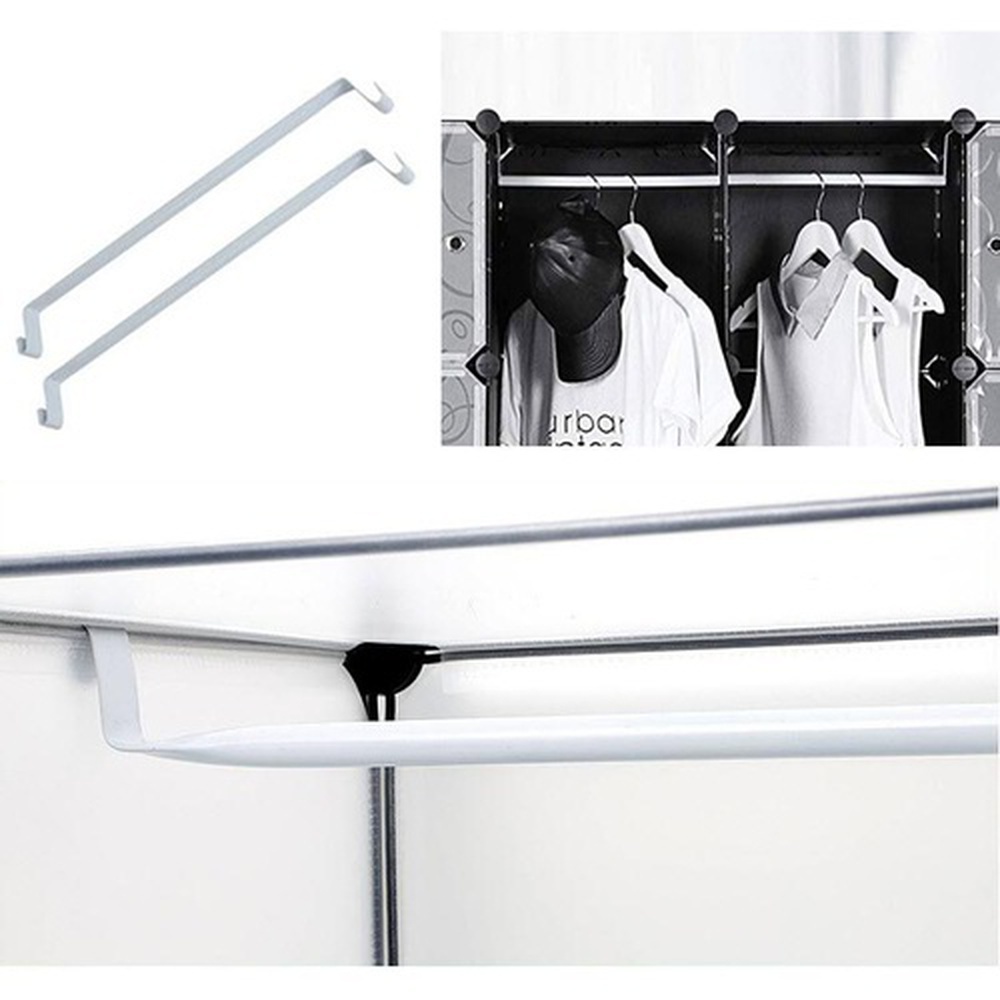 Clothes Rail Hanging Rod for DIY Frosted Plastic Cub Storage Cupboard
