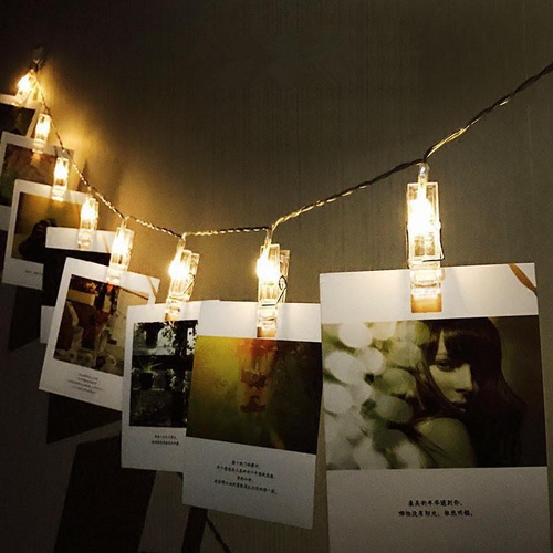 2 Meter 10 LED String Light Photo Holder Clips for Eid, Christmas Parties & Wedding