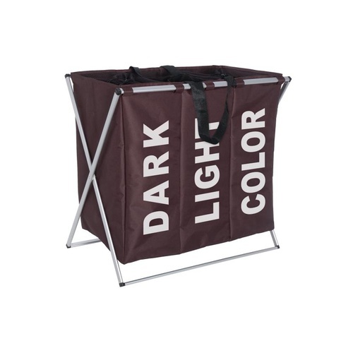 3 Compartment Foldable Laundry Bag with Aluminum Frame