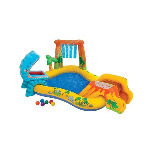 Dinosaur Play Center & Pool with Air Pump - Multicolor