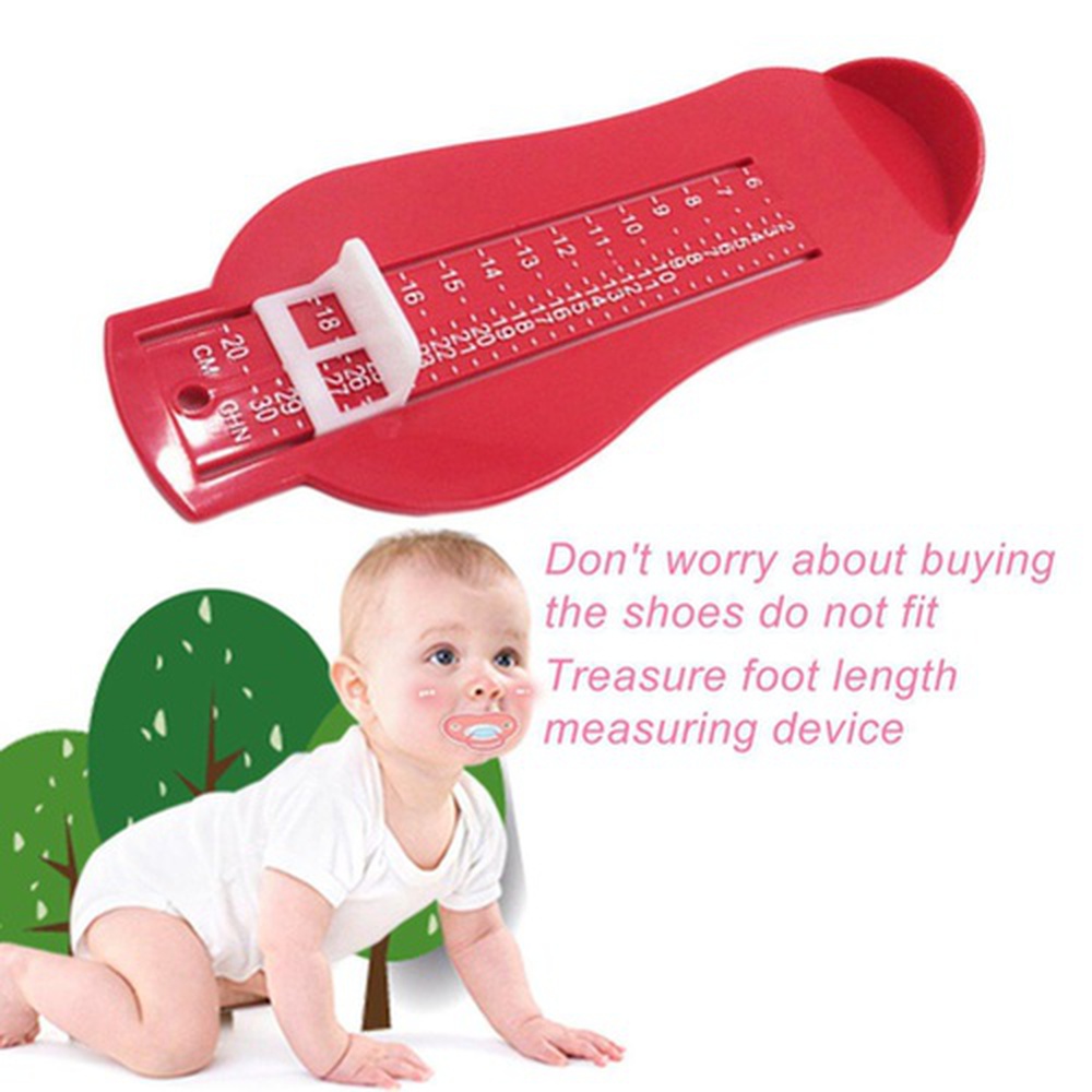 Kids Foot Measure Tool Shoes Helper Baby Measuring Ruler Gauge Device – Red