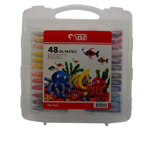 TiTi 48-Color Plastic Case Oil Pastels