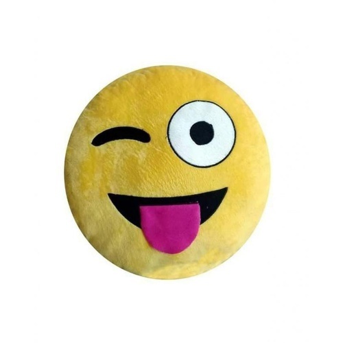 Tongue Sticking out Emoji Cushion – Yellow