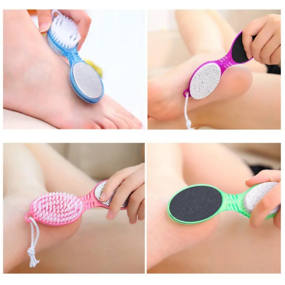 4 in 1 multi use pedicure paddle brush-4 steps pedicure (cleanse,scrub,File and Buff)