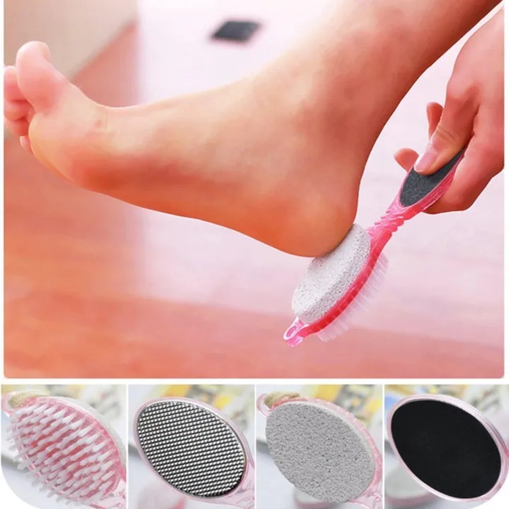 4 in 1 multi use pedicure paddle brush-4 steps pedicure (cleanse,scrub,File and Buff)