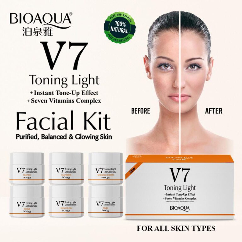 V7 Toning Light Facial Kit 6 Steps Bioaqua