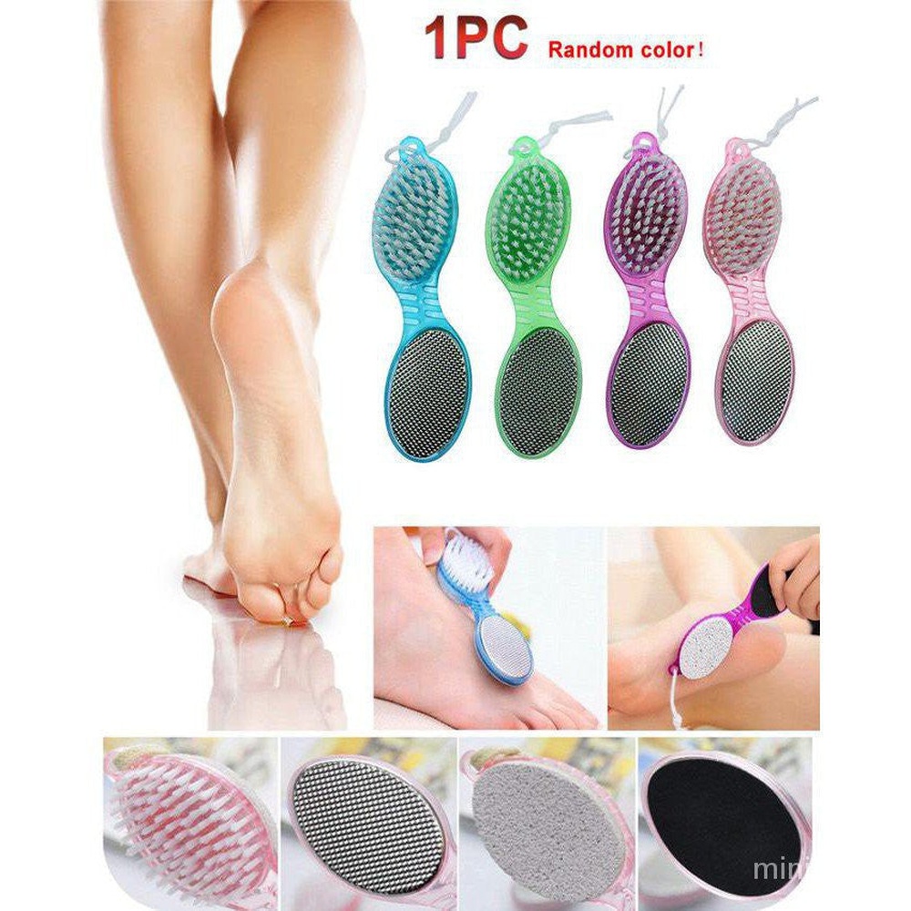 4 in 1 multi use pedicure paddle brush-4 steps pedicure (cleanse,scrub,File and Buff)