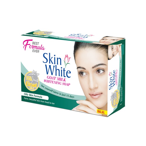 Skin white Goat milk whitening soap (pack of 3) color : Green