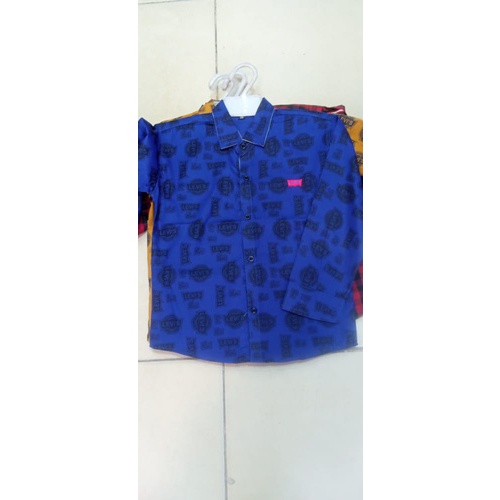 "Kid's Party Wear Printed Shirt BLUE"