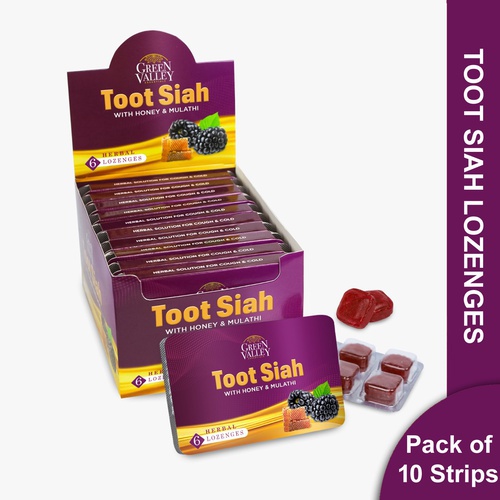 Toot Siah aur Mulathi with Honey Lozenges - Pack of 10 Strips